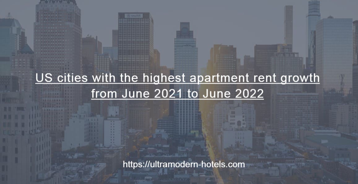 US cities with the highest apartment rent growth from June 2021 to June 2022